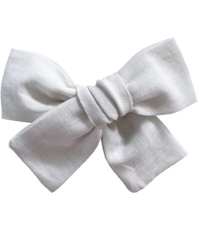 White Linen Bow