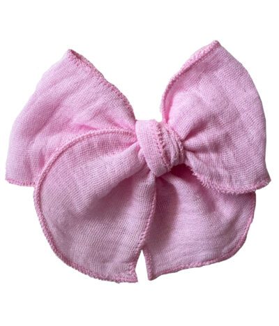 Rosa Pastel Muselina Bow