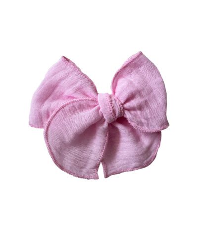 Rosa Pastel Muselina Mini Bow