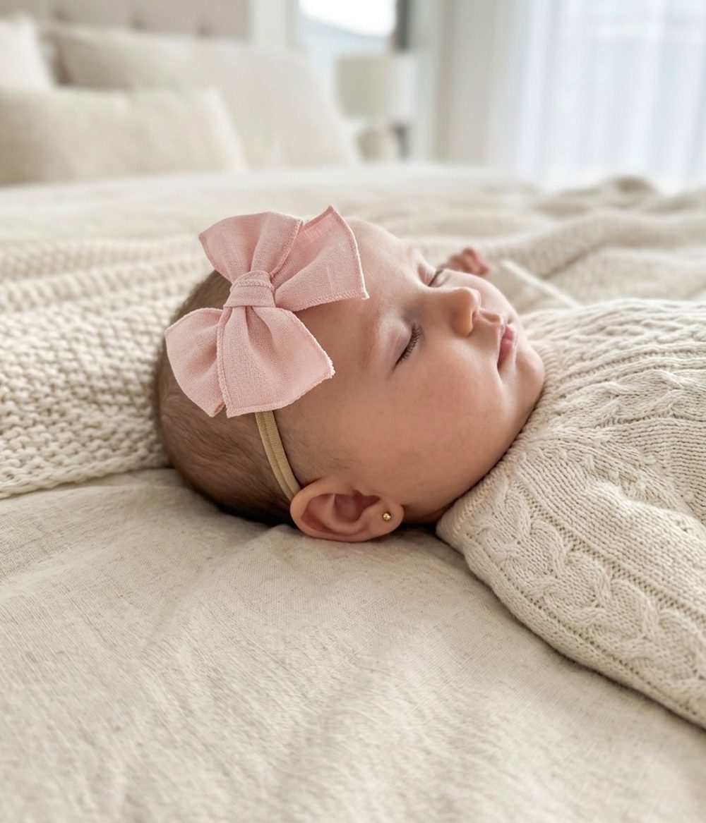 Bandita Lino Mini Bow (Orilla Bordada)