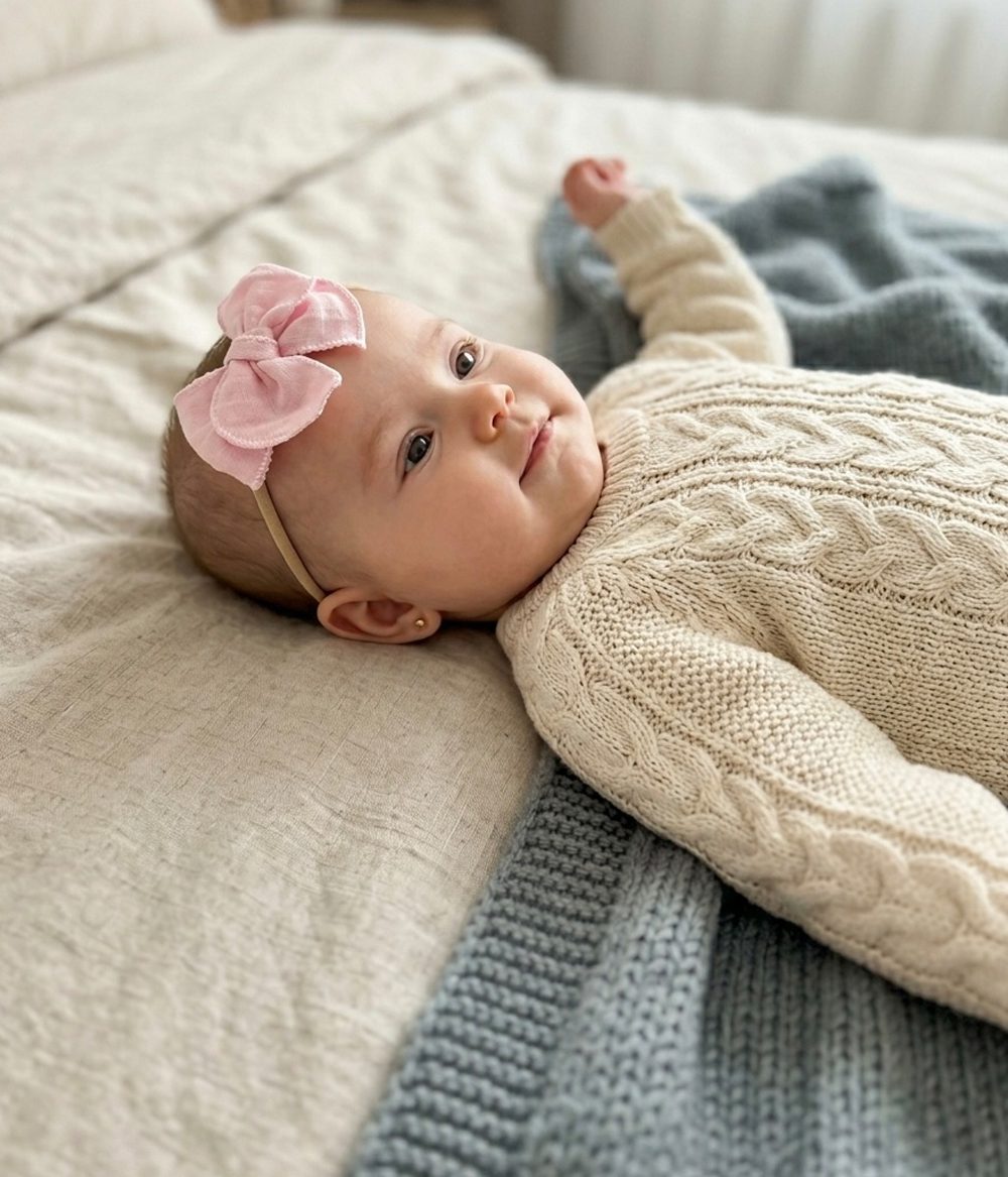 Bandita Muselina (Baby Cotton) Mini Bow