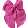 NEONPINKMUSELINABIGBOW Muselina Big Bow ( Baby Cotton)
