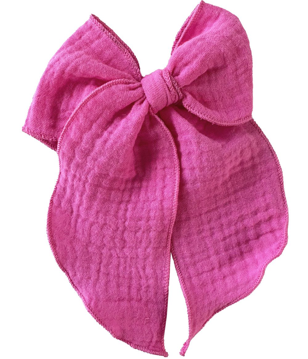 NEONPINKMUSELINABIGBOW Muselina Big Bow ( Baby Cotton)