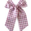 PINKCHECKBIGBOW Algodón Large Bow (Rayas y Cuadros)