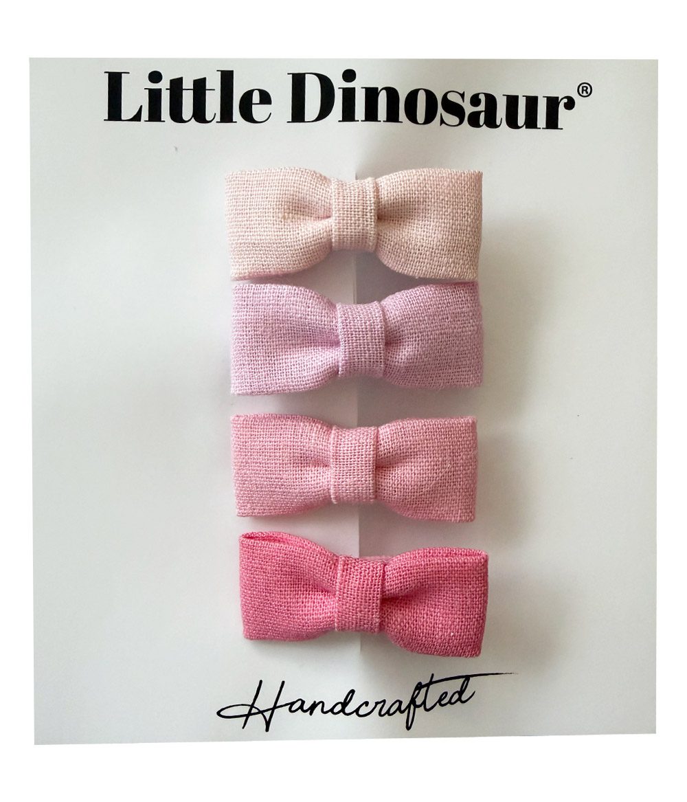 Set mini bow lino (broche forrado)